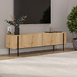 CONCEPT USINE - Meuble TV avec placards bois et détails noirs 160cm FRENA - vignette