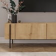 CONCEPT USINE - Meuble TV avec placards bois et détails noirs 160cm FRENA - vignette