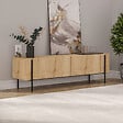 CONCEPT USINE - Meuble TV avec placards bois et détails noirs 160cm FRENA - vignette