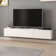 CONCEPT USINE - Meuble TV suspendu avec placards blanc 180cm PARY - vignette
