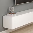 CONCEPT USINE - Meuble TV suspendu avec placards blanc 180cm PARY - vignette