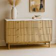 CONCEPT USINE - Buffet 6 tiroirs aspect bois rainuré et blanc 120cm BROX - vignette