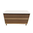 CONCEPT USINE - Buffet 6 tiroirs aspect bois rainuré et blanc 120cm BROX - vignette
