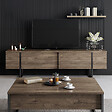 CONCEPT USINE - Meuble TV avec placards aspect bois de noyer et détails noirs 180cm FROPA - vignette
