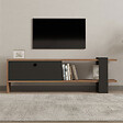 CONCEPT USINE - Meuble TV asymétrique gris anthracite avec placard aspect bois 120cm OVA - vignette
