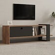 CONCEPT USINE - Meuble TV asymétrique gris anthracite avec placard aspect bois 120cm OVA - vignette