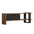 CONCEPT USINE - Meuble TV asymétrique gris anthracite avec placard aspect bois 120cm OVA - vignette