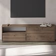 CONCEPT USINE - Meuble TV avec placards et niche aspect bois de noyer 136cm OAKI - vignette