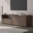 CONCEPT USINE - Meuble TV avec placards et niche aspect bois de noyer 136cm OAKI - vignette