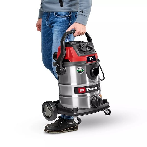 EINHELL - Aspirateur eau et poussières – TE-VC 2580 SACL – 1100 W – Cuve inox 25 L – Filtre HEPA – Classe L - large