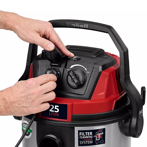 EINHELL - Aspirateur eau et poussières – TE-VC 2580 SACL – 1100 W – Cuve inox 25 L – Filtre HEPA – Classe L - large