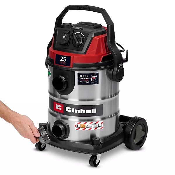 EINHELL - Aspirateur eau et poussières – TE-VC 2580 SACL – 1100 W – Cuve inox 25 L – Filtre HEPA – Classe L - large