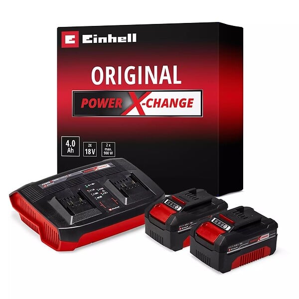 EINHELL - Kit perçage sans fil Einhell – Perceuses, meuleuse, perforateur + 2 batteries 4.0Ah + chargeur - large