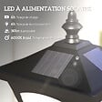 HOMCOM - Outsunny Luminaire extérieur solaire lampadaire lanterne classique LED 10 Lm dim. 15L x 15l x 120H cm noir - vignette