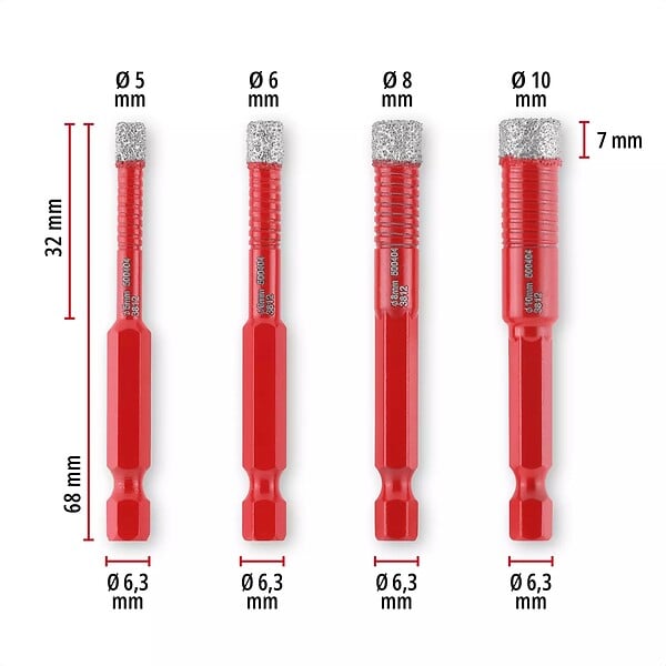 EINHELL - Coffret de forets diamantés XS-CASE , 4 pièces - large