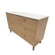 CONCEPT USINE - Buffet 6 tiroirs aspect bois rainuré et marbre 120cm BROX - vignette