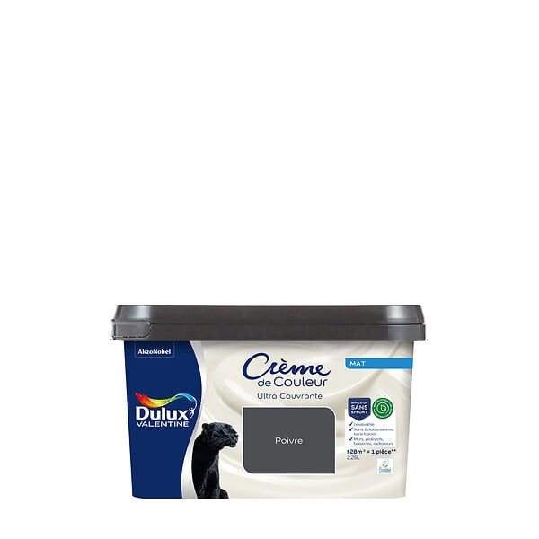 DULUX VALENTINE - Peinture intérieure biosourcée - Poivre - Mat - 2,25 L - large