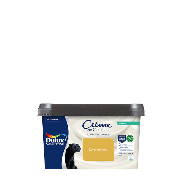 DULUX VALENTINE - Peinture biosourcée Crème de Couleur Éclat de Joie 2,25 L - large