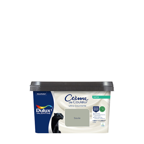 DULUX VALENTINE - Peinture Crème de Couleur Biosourcé - Saule Biosourcé - Satin - 2,25 L - large
