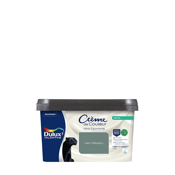 DULUX VALENTINE - Peinture biosourcée satinée - Vert Céladon - 2,25 L - large