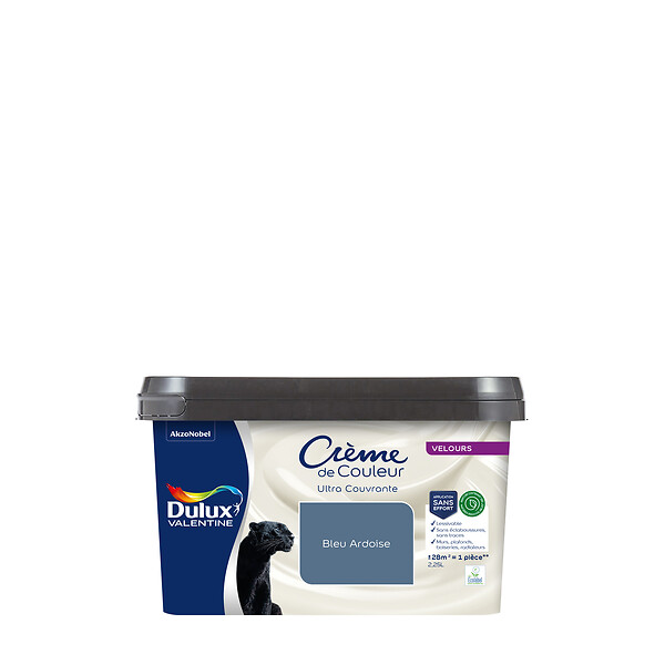 DULUX VALENTINE - Peinture intérieure biosourcée Bleu Ardoise - Velours 2,25 L - large