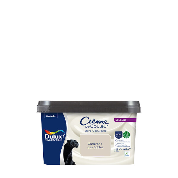DULUX VALENTINE - Peinture Crème de Couleur Biosourcé -Caravane des Sables Velours 2,25L - large