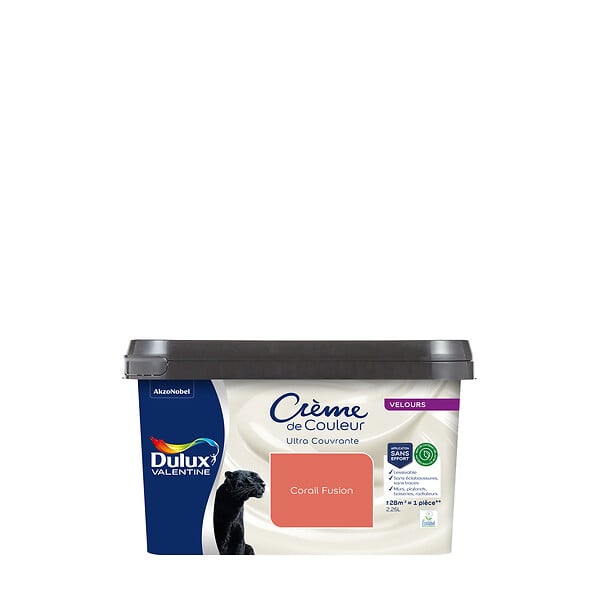 DULUX VALENTINE - Peinture intérieure biosourcée - Corail Fusion - Velours - 2,25 L - large