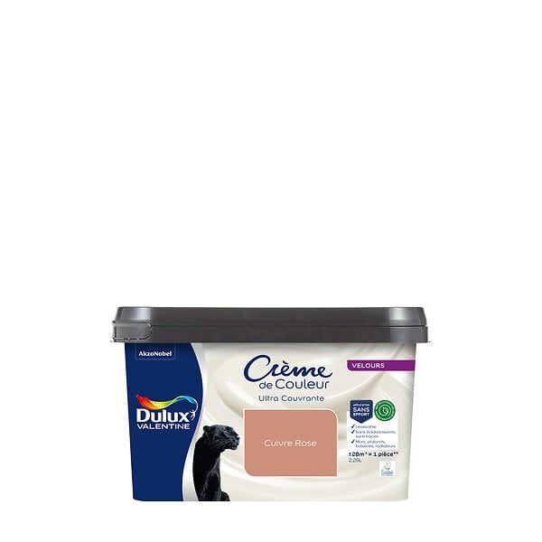 DULUX VALENTINE - Peinture biosourcée - Cuivre Rose - Velours - 2,25 L - large