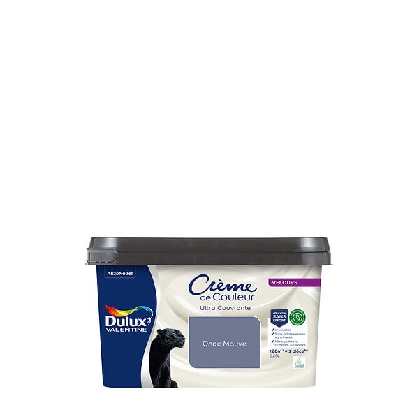 DULUX VALENTINE - Peinture biosourcée Crème de Couleur Onde Mauve - 2,25 L - large