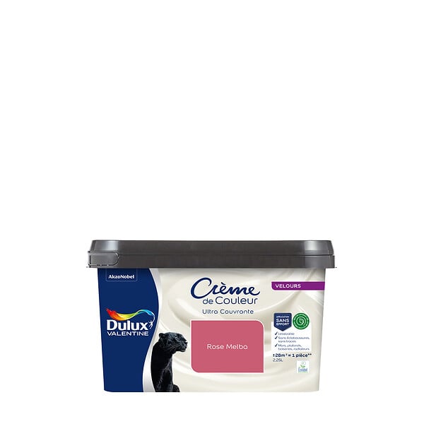 DULUX VALENTINE - Peinture biosourcée Crème de Couleur Rose Melba 2,25 L - large