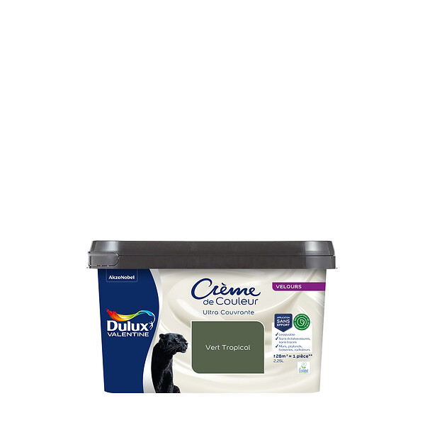 DULUX VALENTINE - Peinture murale biosourcée - Vert Tropical - 2,25 L - large