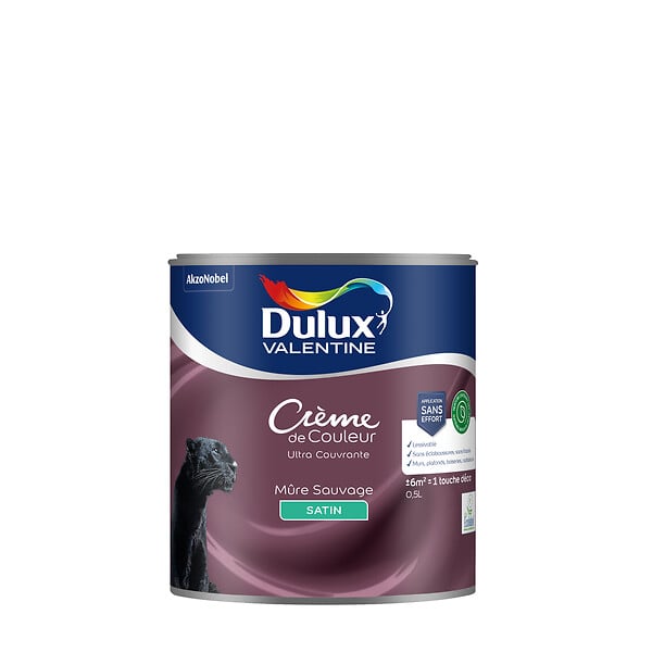 DULUX VALENTINE - Peinture biosourcée satin - Mûre Sauvage - 0,5L - large