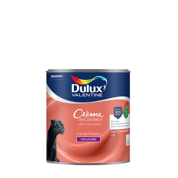 DULUX VALENTINE - Peinture biosourcée Velours - Corail Fusion - 0,5L - large