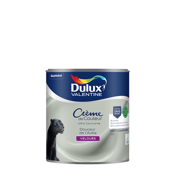DULUX VALENTINE - Peinture Crème de Couleur Biosourcé - Douceur de l'Aube -Velours -0,5L - large