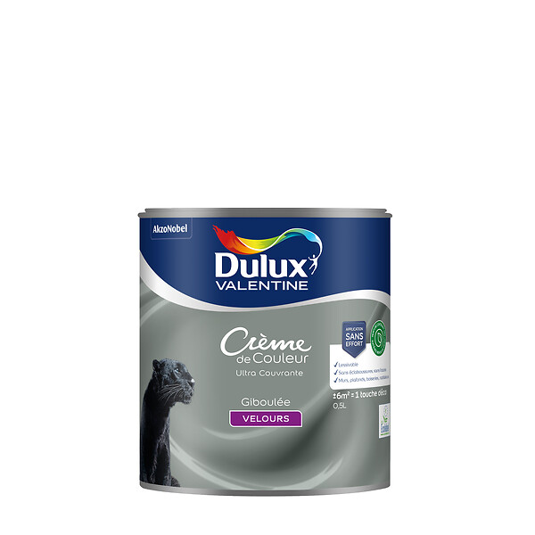 DULUX VALENTINE - Peinture Crème de Couleur Biosourcé - Giboulée - Velours - 0,5 L - large