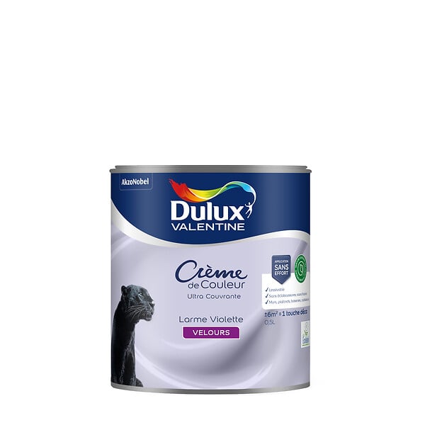 DULUX VALENTINE - Peinture intérieure Crème de Couleur - Larme Violette - 0,5L - large