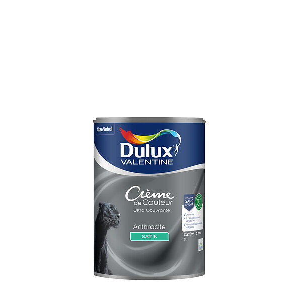 DULUX VALENTINE - Peinture décorative biosourcée - Anthracite - Satin - 1L - large