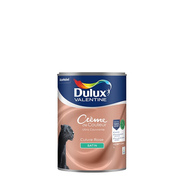 DULUX VALENTINE - Peinture intérieure satinée biosourcée - Cuivre Rose - 1L - large