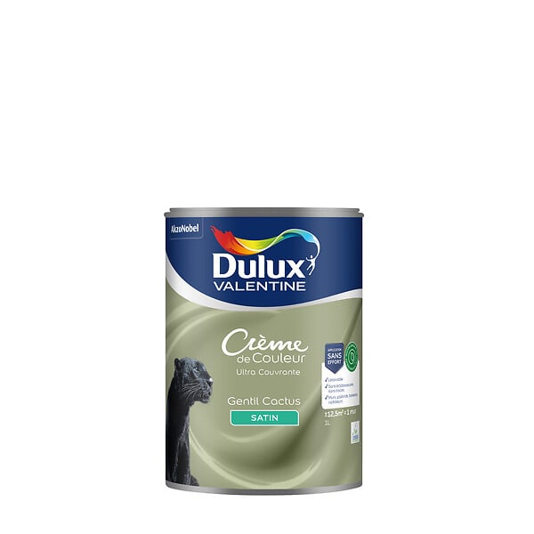 DULUX VALENTINE - Peinture intérieure Crème de Couleur Biosourcé - Satin - 1L - large