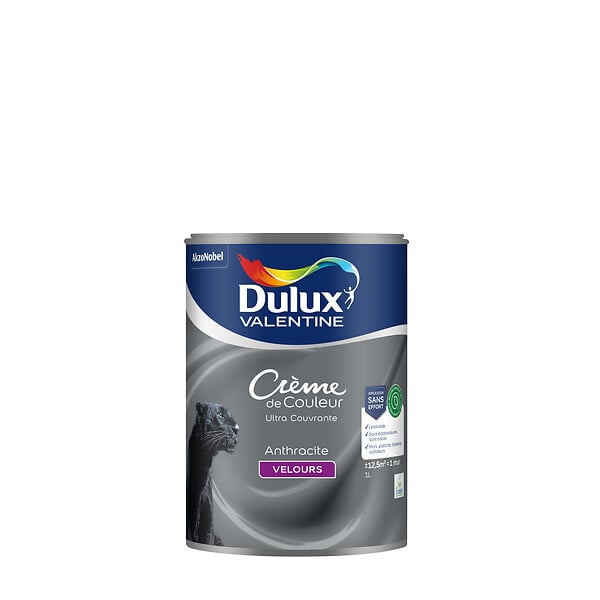 DULUX VALENTINE - Peinture biosourcée velours - Anthracite - 1L - large