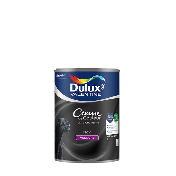 DULUX VALENTINE - Peinture Crème de Couleur Biosourcé - Noir - Velours - 1 L - large
