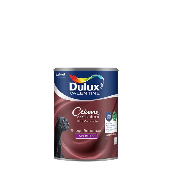 DULUX VALENTINE - Peinture intérieure biosourcée - Rouge Bordeaux - Velours - 1L - large