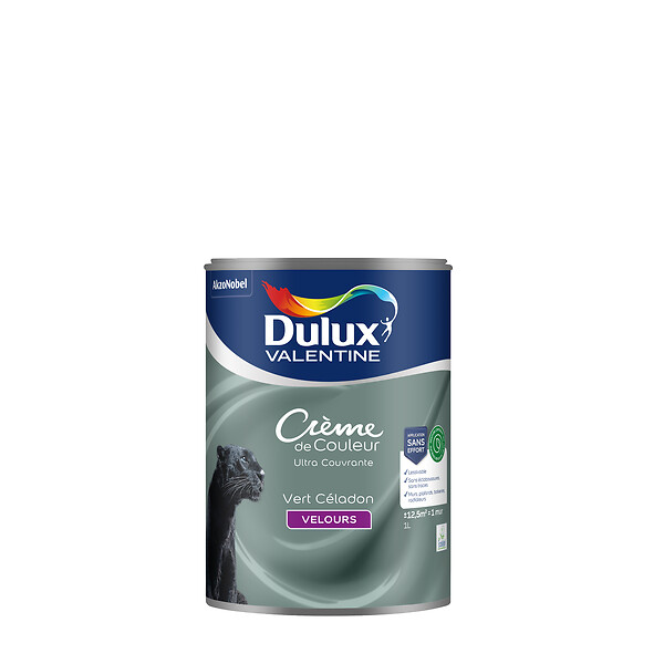 DULUX VALENTINE - Peinture biosourcée - Vert Céladon - Velours 1L - large