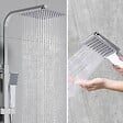 AICA SANITAIRE - AICA Colonne de douche thermostatique ，avec mitigeur thermostatique carré 1, pommeau de douche carré,réglable - vignette