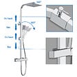 AICA SANITAIRE - AICA Colonne de douche thermostatique ，avec mitigeur thermostatique carré 1, pommeau de douche carré,réglable - vignette