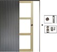 GD MENUISERIES - Porte Coulissante bois Ayous Vitrage transparent H204 x L83 cm, à Galandage (sans kit finition) - vignette