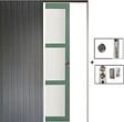 GD MENUISERIES - Porte Coulissante Vert Sauge RAL 6021 Vitrée H204 x L73 cm, Galandage - vignette