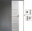 GD MENUISERIES - Porte Coulissante Tamera blanc 4 panneaux H204 x L93 cm, Galandage - vignette