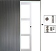 GD MENUISERIES - Porte Coulissante Kenya Blanc Vitrage transparent H204 x L73 cm, à Galandage (sans kit finition) - vignette