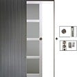 GD MENUISERIES - Porte Coulissante Tana blanc Vitrée H204 x L73 cm, Galandage - vignette
